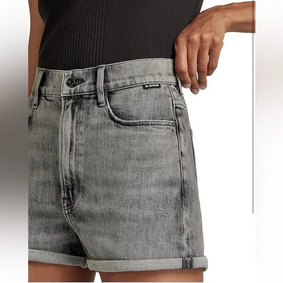 G-STAR Raw Shorts Womens Tedie Ultra High Rise Denim Faded Carbon Size 29 - Picture 3 of 16